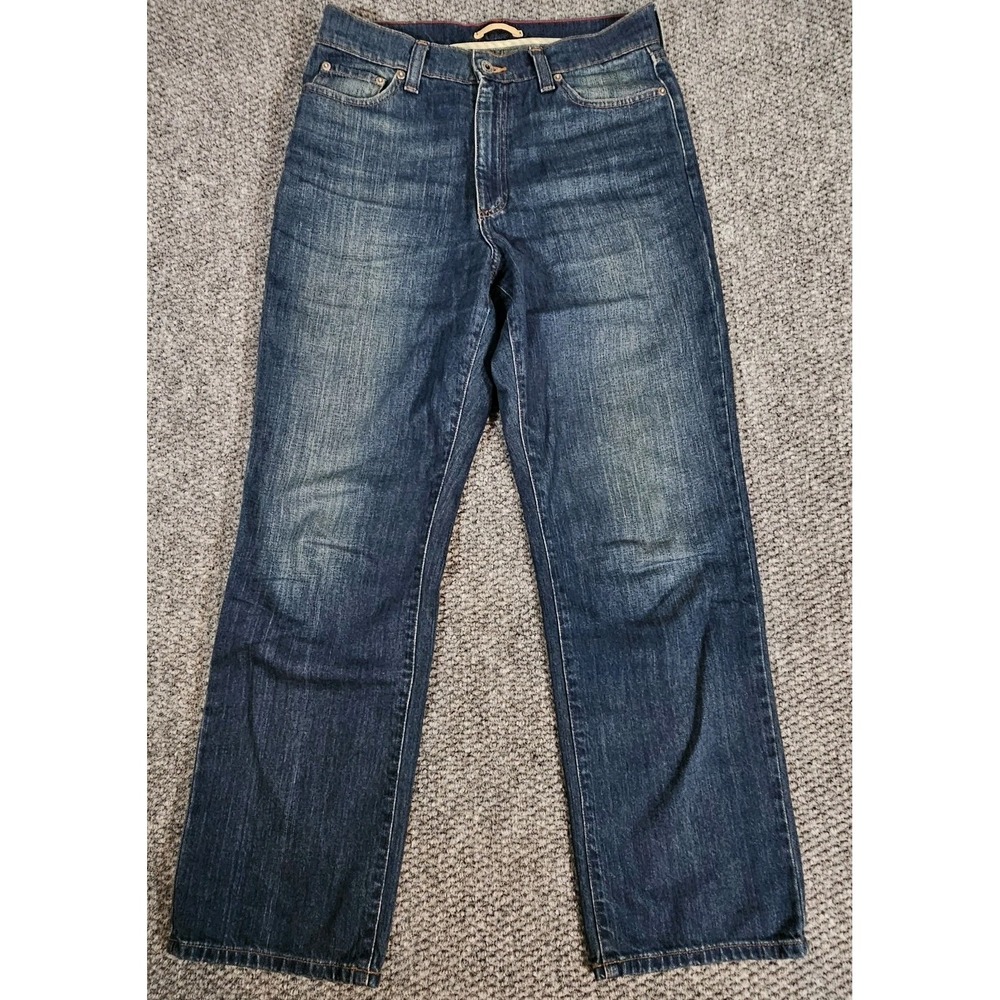 LL Bean Jeans Mens 31x30 Blue Dark Wash‎ Straight Leg